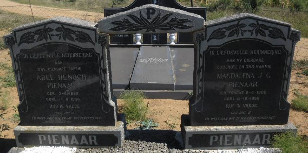 PIENAAR Abel Henoch 1898-1966 &amp; Magdalena J.G. FOUCHÉ 1905-1958