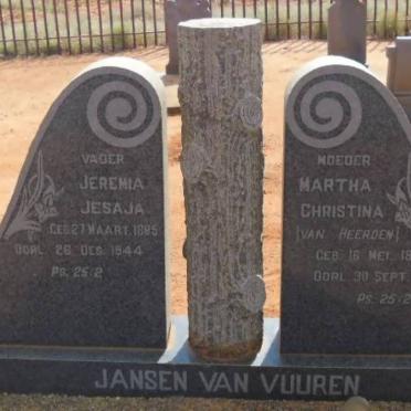 VUUREN Jeremiah Jesaja, Jansen van 1885-1944 &amp; Martha Christina VAN HEERDEN 1886-1971