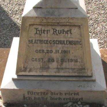 SCHULENBURG Beatrice C. 1911-1916