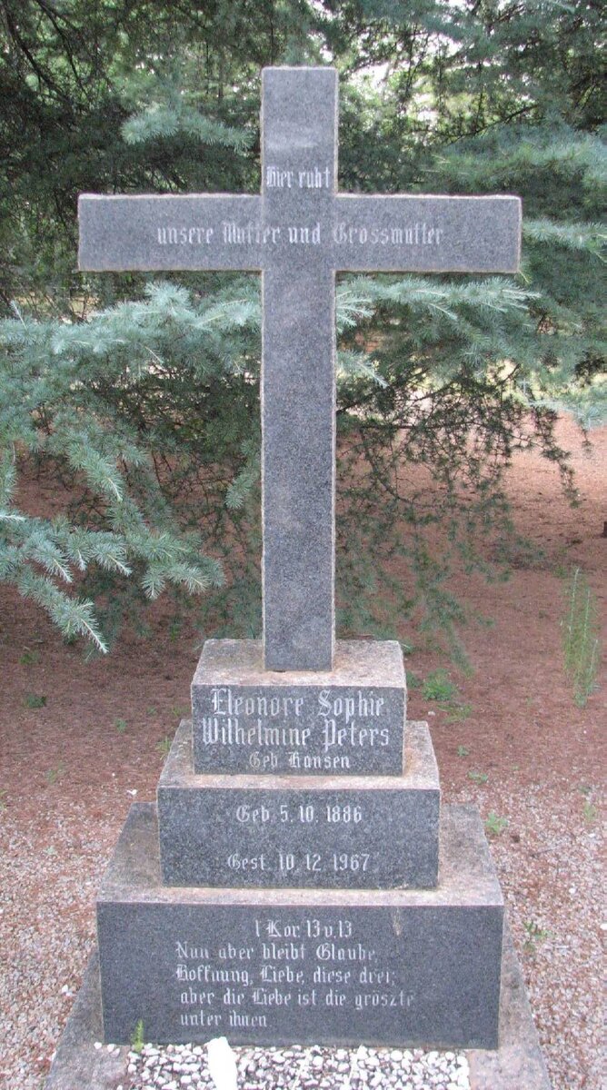 PETERS Eleonore Sophie Wilhelmine nee HANSEN 1886-1967