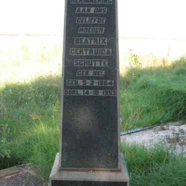 SCHUTTE Beatrix Gertruida nee NEL 1864-1953