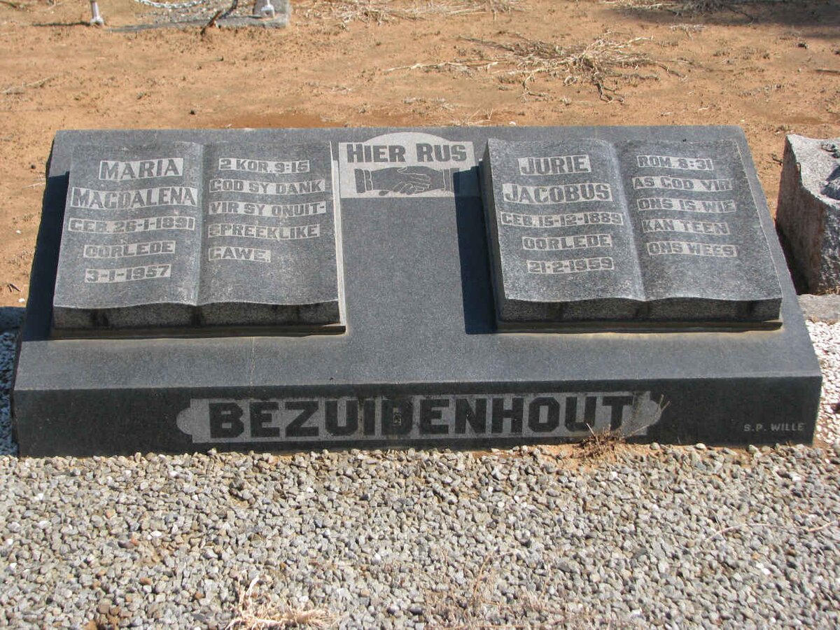 BEZUIDENHOUT Jurie Jacobus 1889-1959 &amp; Maria Magdalena 1891-1957