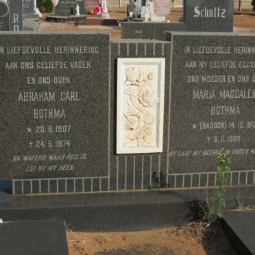 BOTHMA Abraham Carl 1907-1974 &amp; Maria Magdalena BASSON 1910-1969