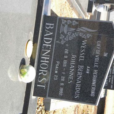 BADENHORST Wessel Bernardus Johannes 1915-1992