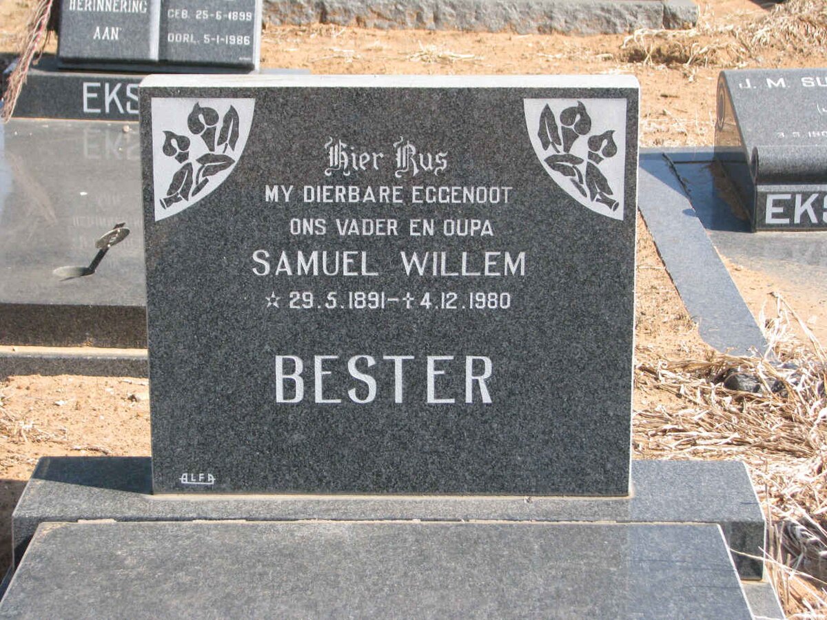 BESTER Samuel Willem 1891-1980