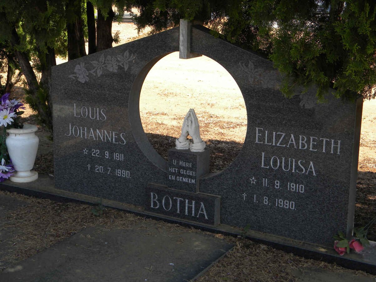 BOTHA Louis Johannes 1911-1990 &amp; Elizabeth Louisa 1910-1990