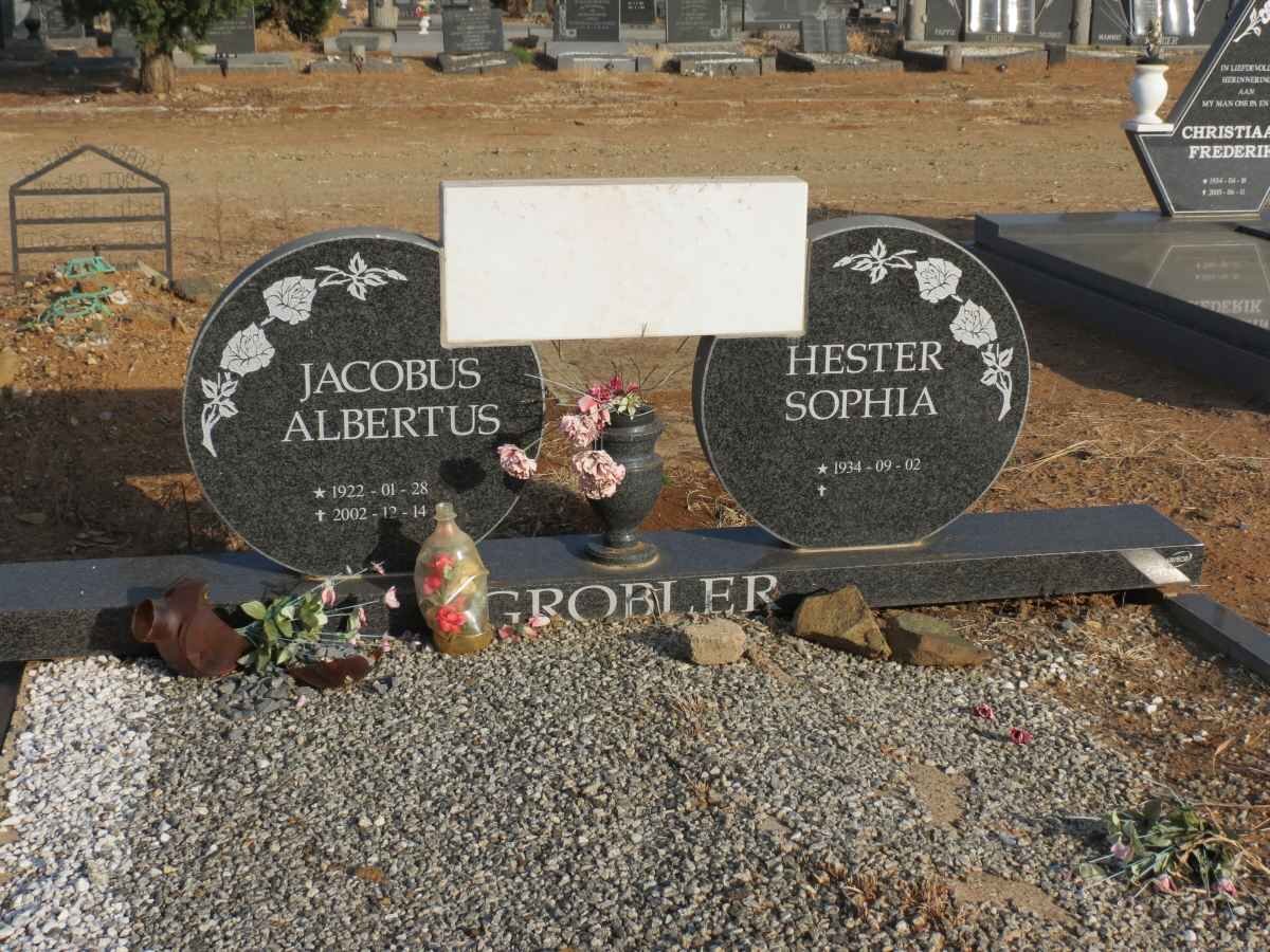 GROBLER Jacobus Albertus 1922-2002 &amp; Hester Sophia 1934-