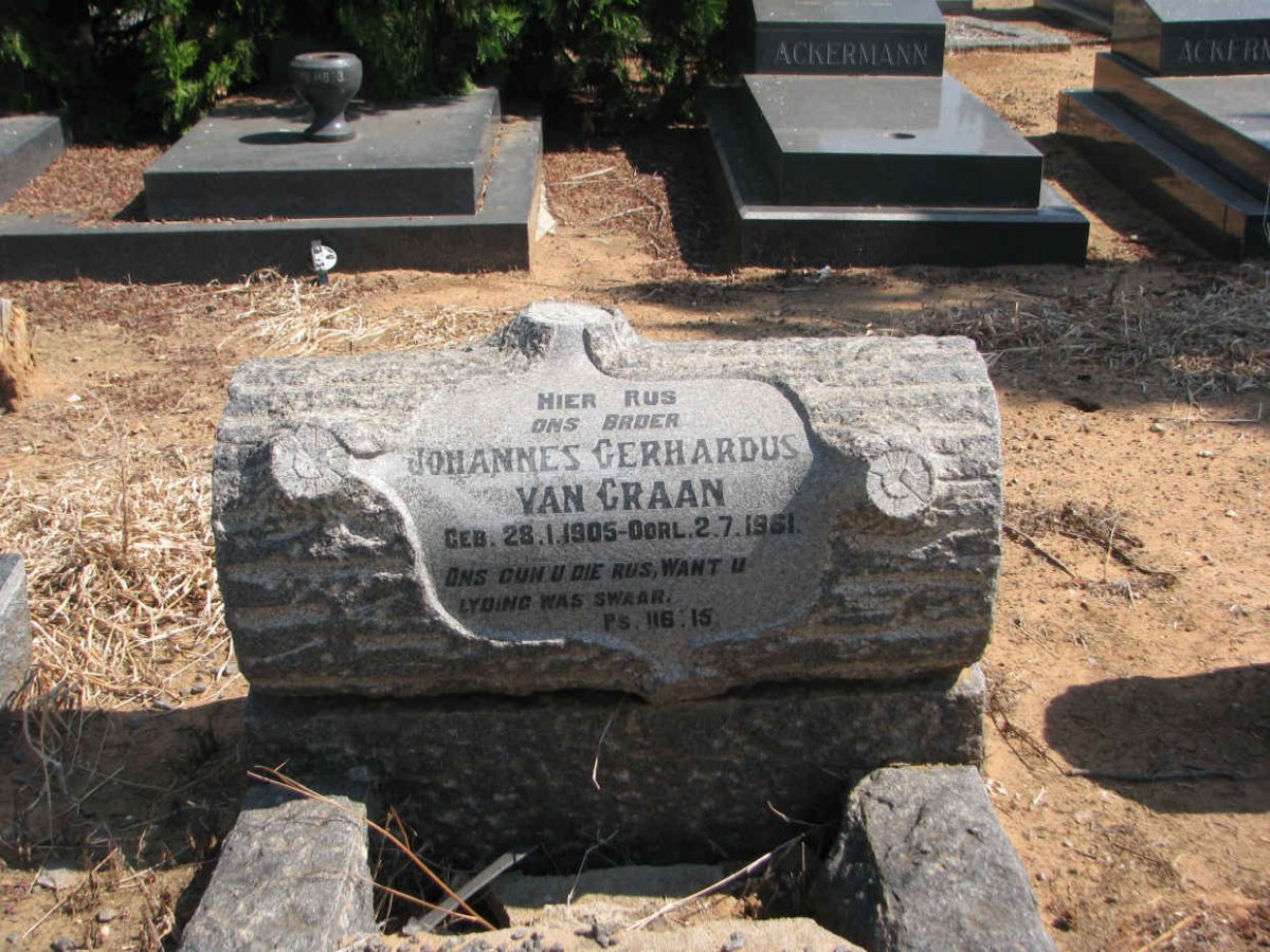 GRAAN Johannes Gerhardus, van 1905-1961