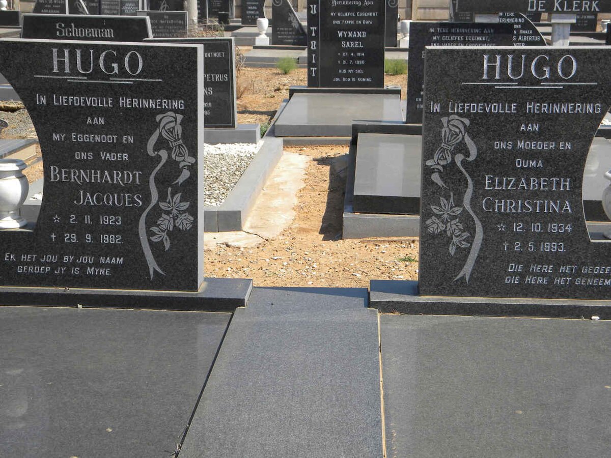 HUGO Bernhardt Jacques 1923-1982 &amp; Elizabeth Christina 1934-1993