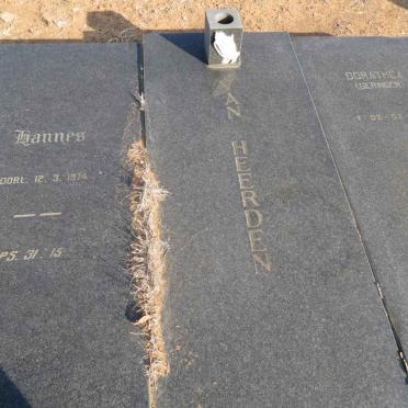 HEERDEN Hannes, van -1974 &amp; Dorathea GERINGER -1994