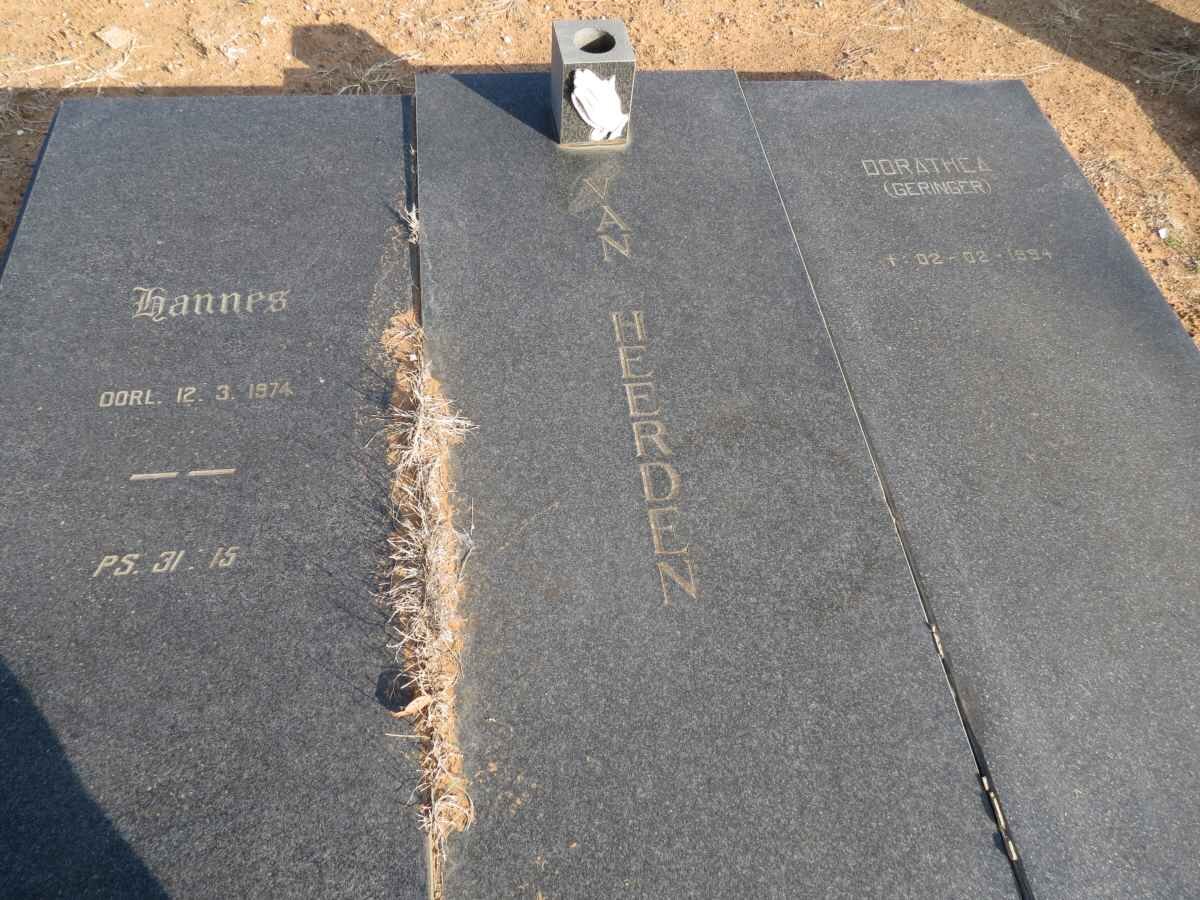 HEERDEN Hannes, van -1974 &amp; Dorathea GERINGER -1994