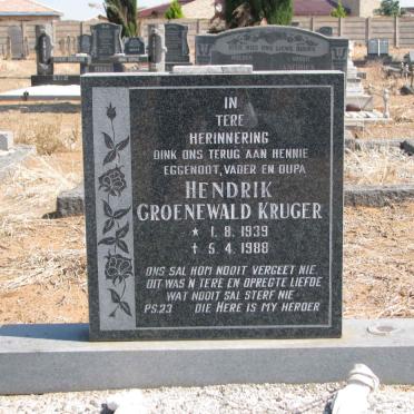 KRUGER Hendrik Groenewald 1939-1988
