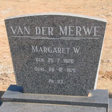 MERWE Margaret W., van der 1926-1976