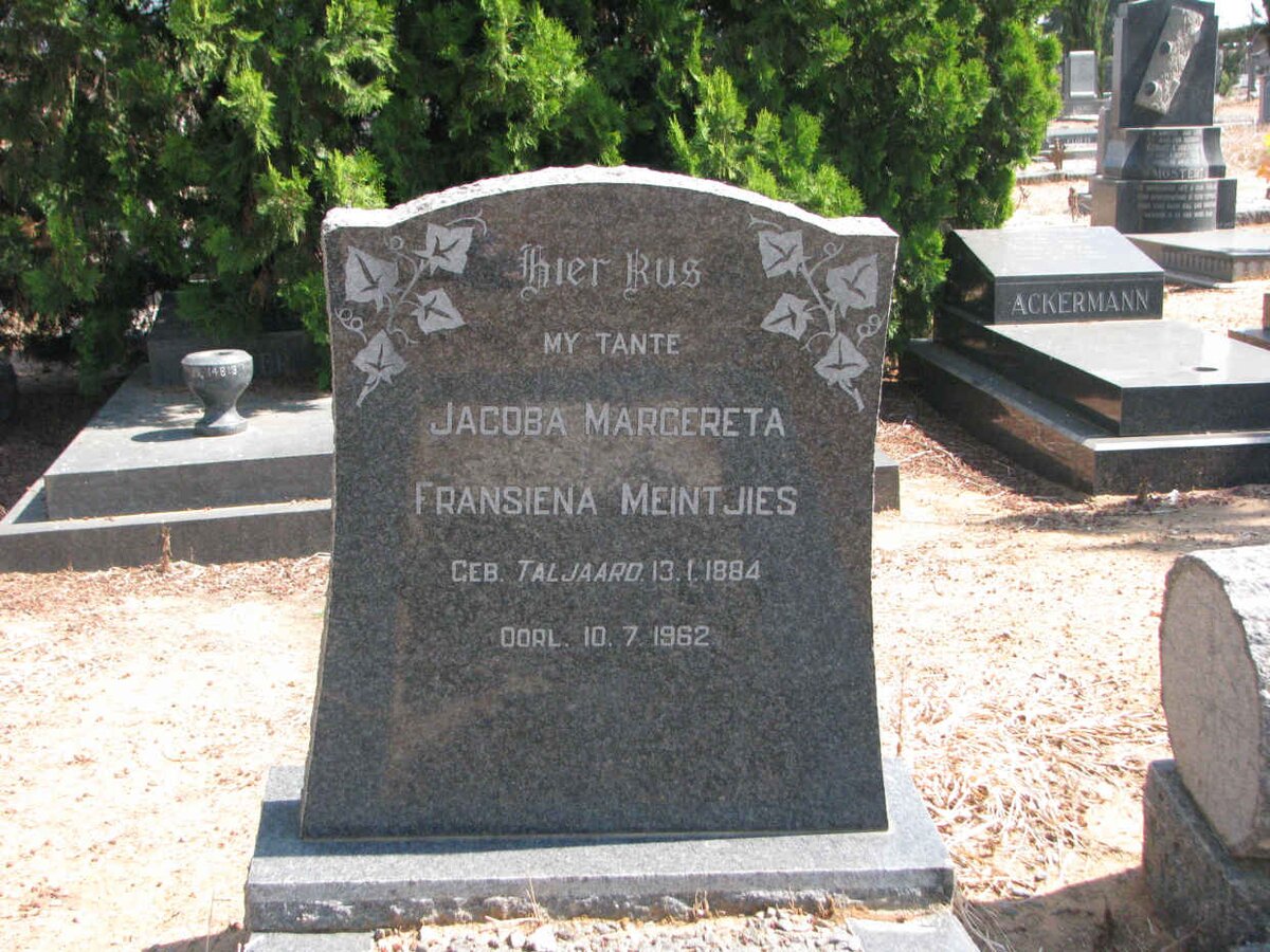 MEINTJIES Jacoba Margereta Fransiena nee TALJAARD 1884-1962