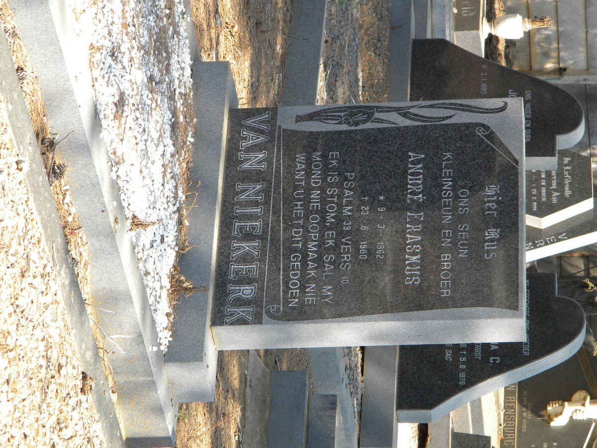 NIEKERK André Erasmus, van 1962-1980