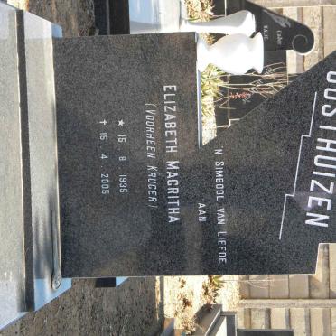 OOSTHUIZEN Elizabeth Magritha Formerly KRUGER 1935-2005