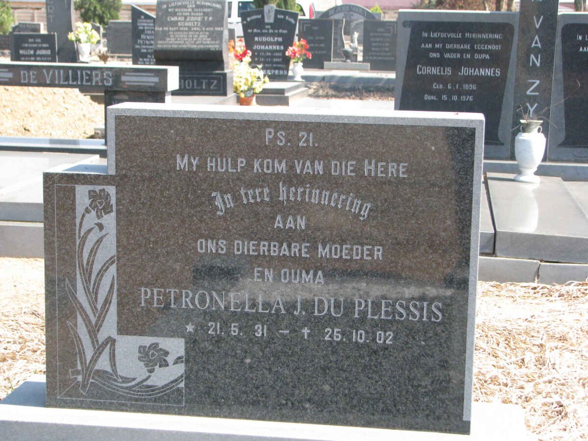 PLESSIS Petronella J., du 1931-2002