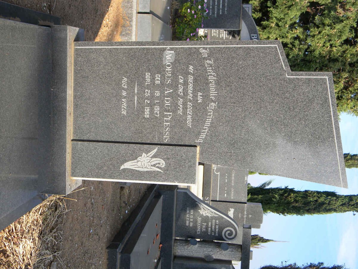 PLESSIS Jacobus A., du 1927-1968