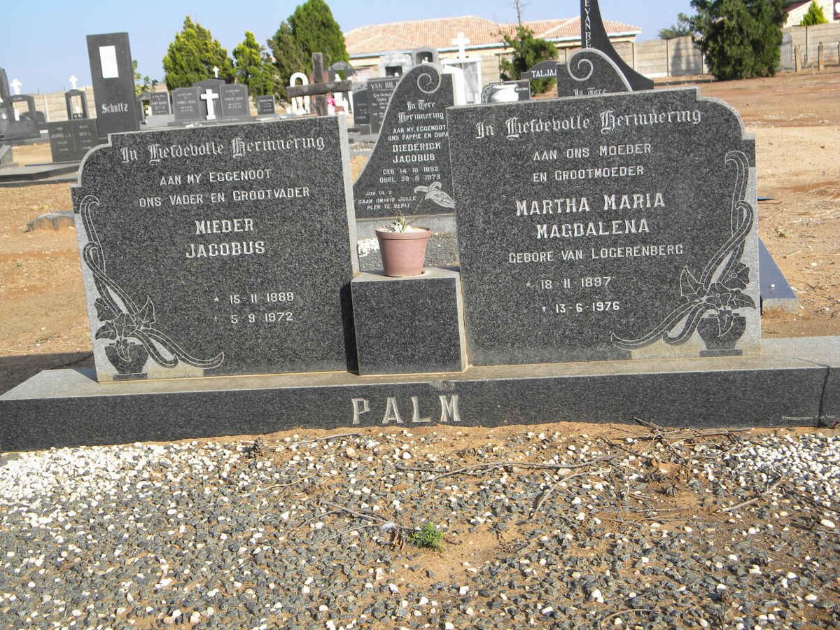 PALM Mieder Jacobus 1888-1972 &amp; Martha Maria Magdalena VAN LOGERENBERG 1897-1976