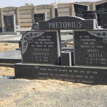 PRETORIUS Nicolaas Johannes 1906-1978 &amp; Maria Aletta 1909-1980