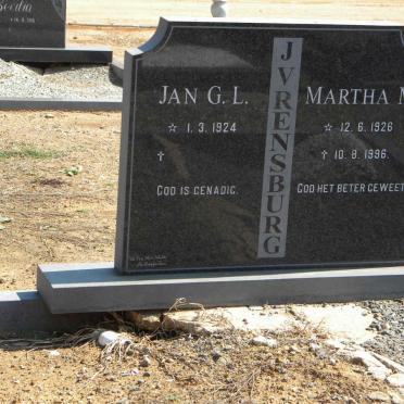 RENSBURG Jan G., J.v. 1924- &amp; Martha M. 1926-1996