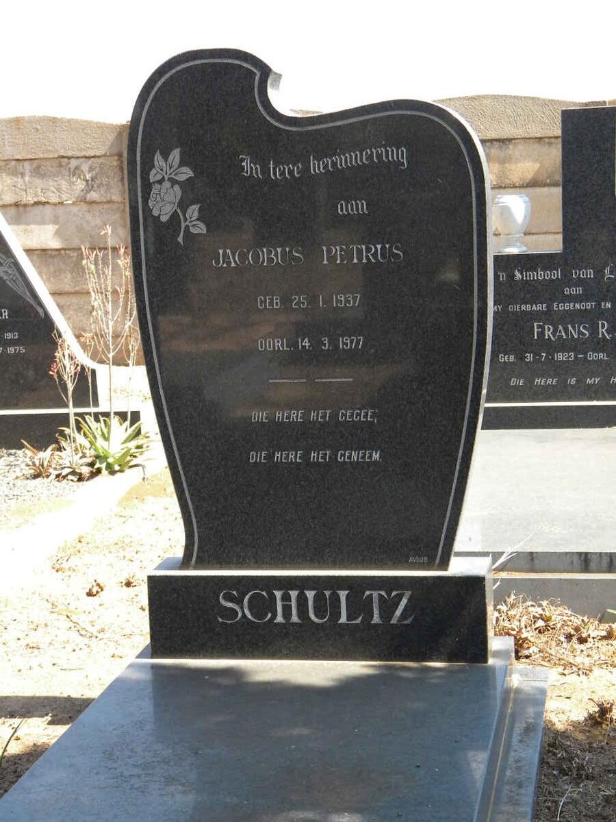SCHULTZ Jacobus Petrus 1937-1977