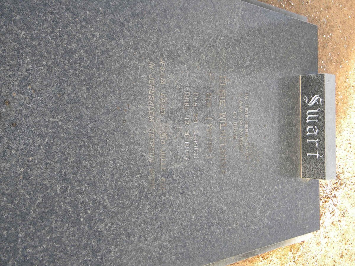 SWART Elsie Wilhelmina nee VICTOR 1906-1987