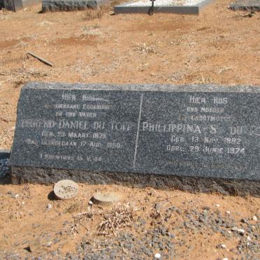 TOIT Barend Daniel, du 1875-1950 &amp; Phillippina S. 1882-1974