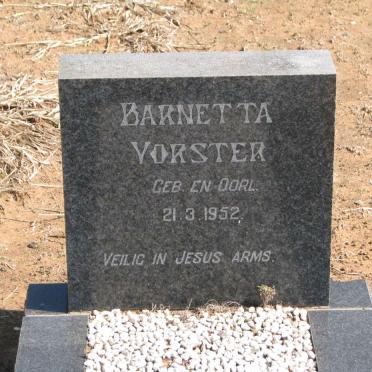 VORSTER Barnetta 1952-1952