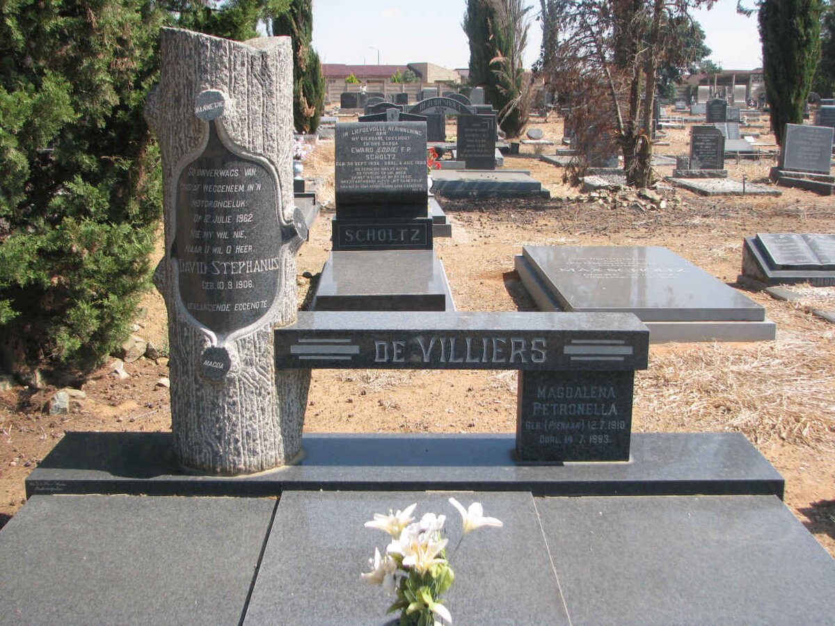 VILLIERS David Stephanus, de 1906-1962 &amp; Magdalena Petronella PIENAAR 1910-1993