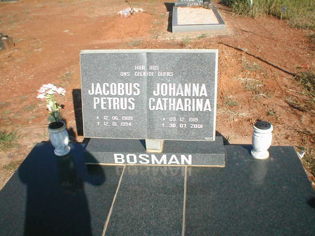 BOSMAN Jacobus Petrus 1909-1994 &amp; Johanna Catharina 1919-2001