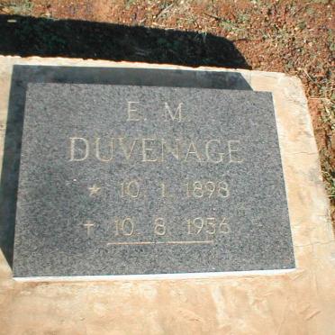 DUVENAGE E.M. 1898-1956