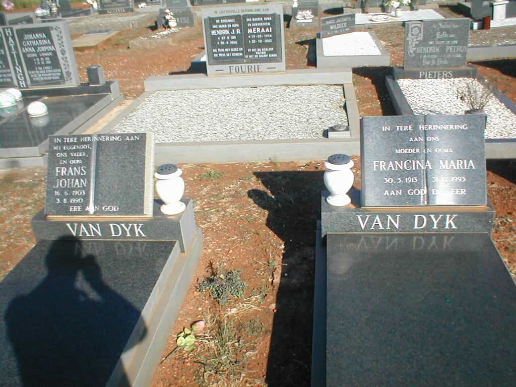 DYK Frans Johan, van 1903-1990 &amp; Francina Maria 1913-1993