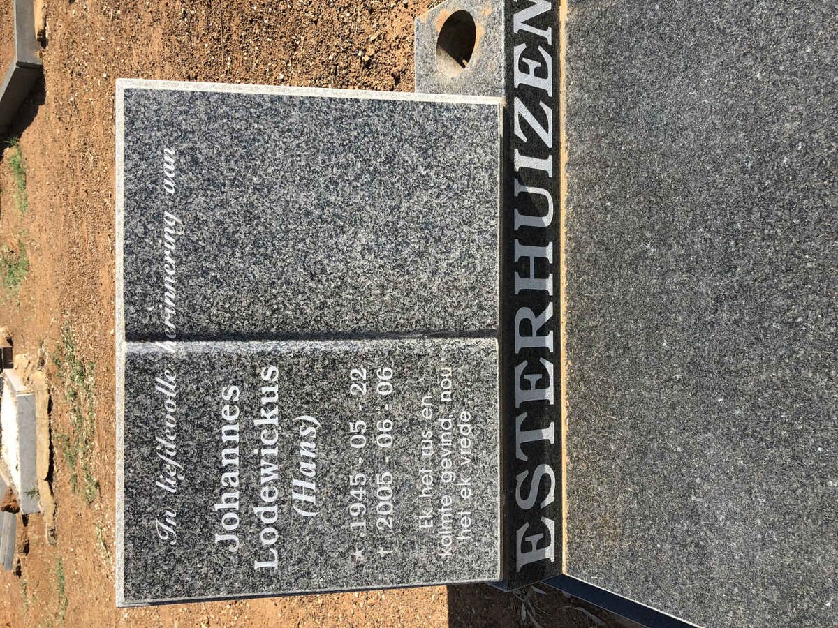 ESTERHUIZEN Johannes Lodewickus 1945-2005