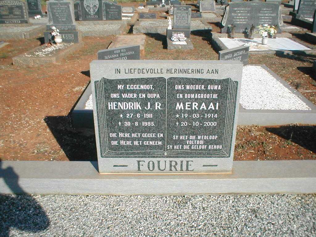 FOURIE Hendrik J.R. 1911-1985 &amp; Meraai 1914-2000