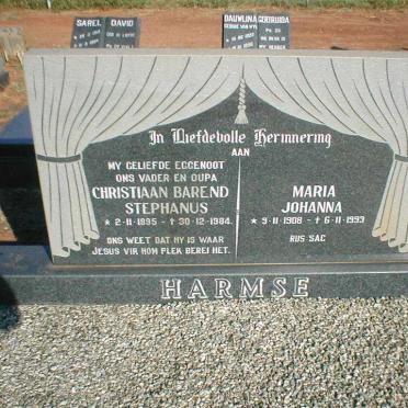 HARMSE Christiaan Barend Stephanus 1895-1984 &amp; Maria Johanna 1908-1993