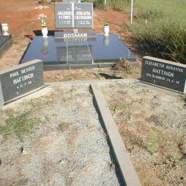 HATTINGH Paul Bester 1934-2013 &amp; Elizabeth Susanna SLABBERT 1938 -2013