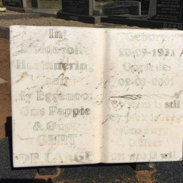 HENNING Gert de Lange 1931-2007 &amp; Sarah Jeanette 1937-2007