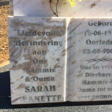 HENNING Sarah Jeanette 1937-2007