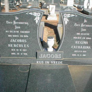 JACOBS Jacobus Hercules 1917-1991  &amp; Regina Catharina 1921-2002