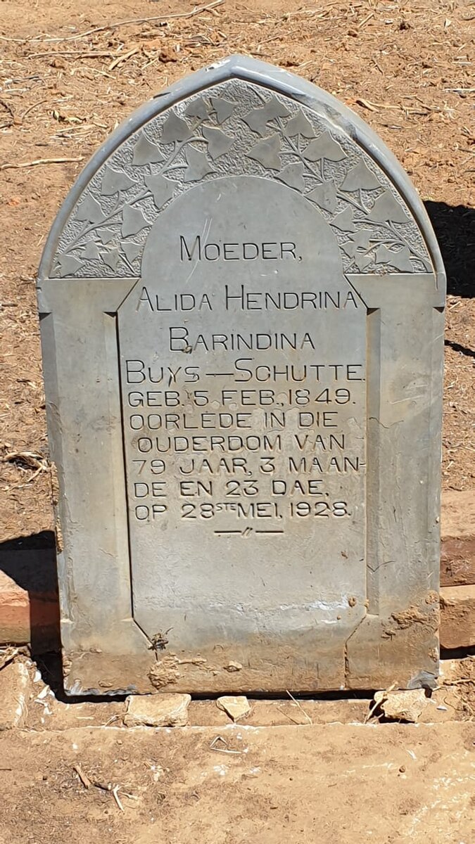 BUYS Alida Hendrina Barindina, SCHUTTE 1849-1928