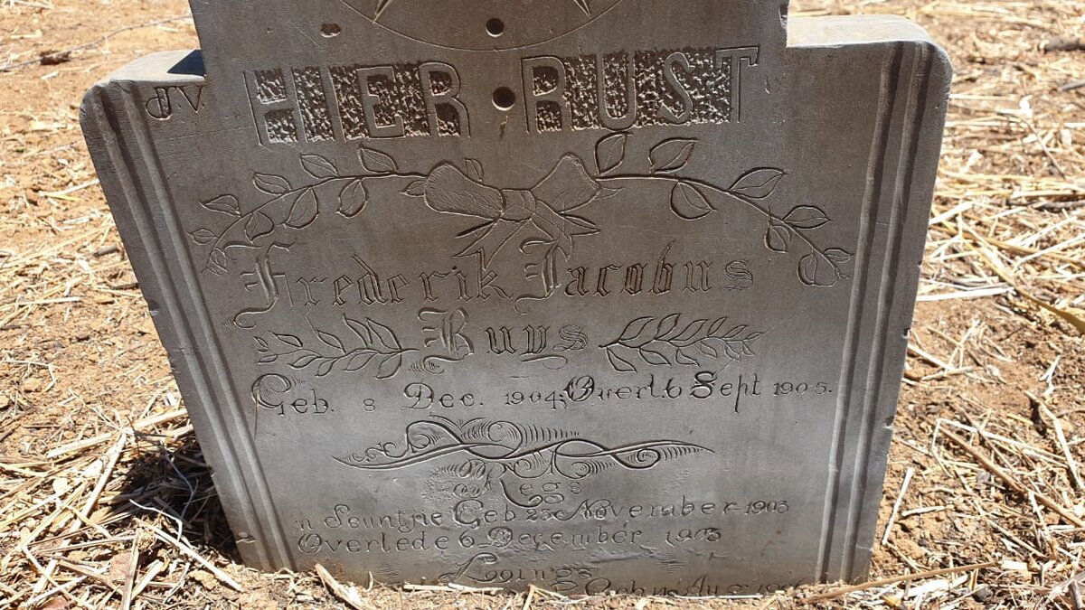 BUYS Frederik Jacobus 1904-1905 :: BUYS Reggs 1903-1903