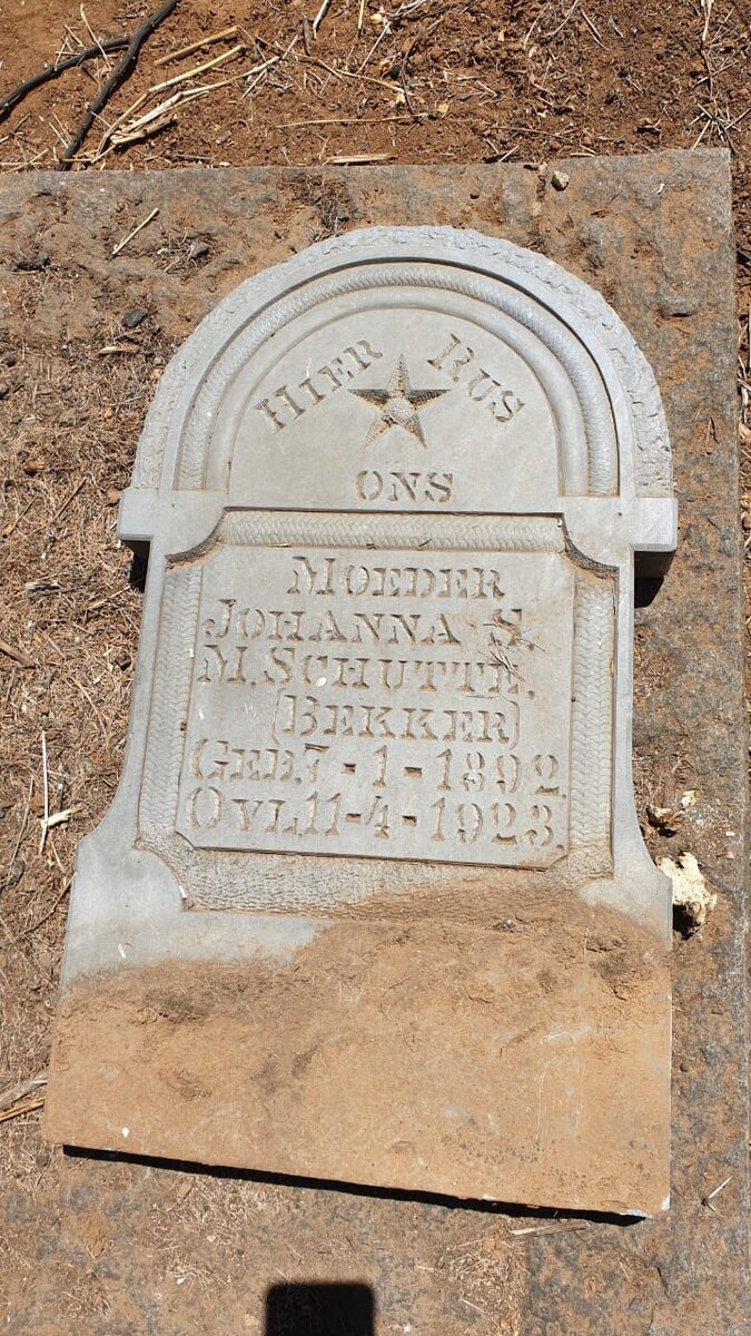 SCHUTTE Johanna S.M. nee BEKKER 1892-1923