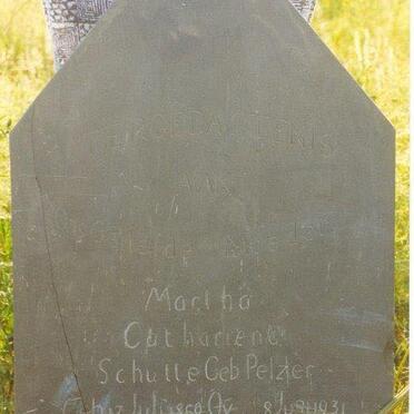 SCHUTTE Martha Cathariena nee PELZER 1850-1931