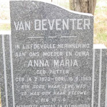 DEVENTER Anna Maria, van nee PUTTER 1870-1963