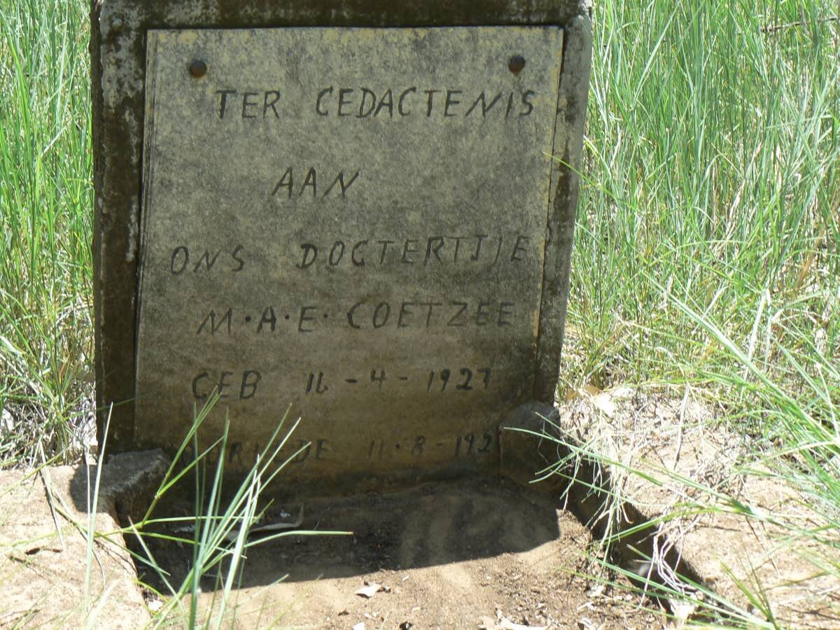 COETZEE M.A.E. 1927-192?
