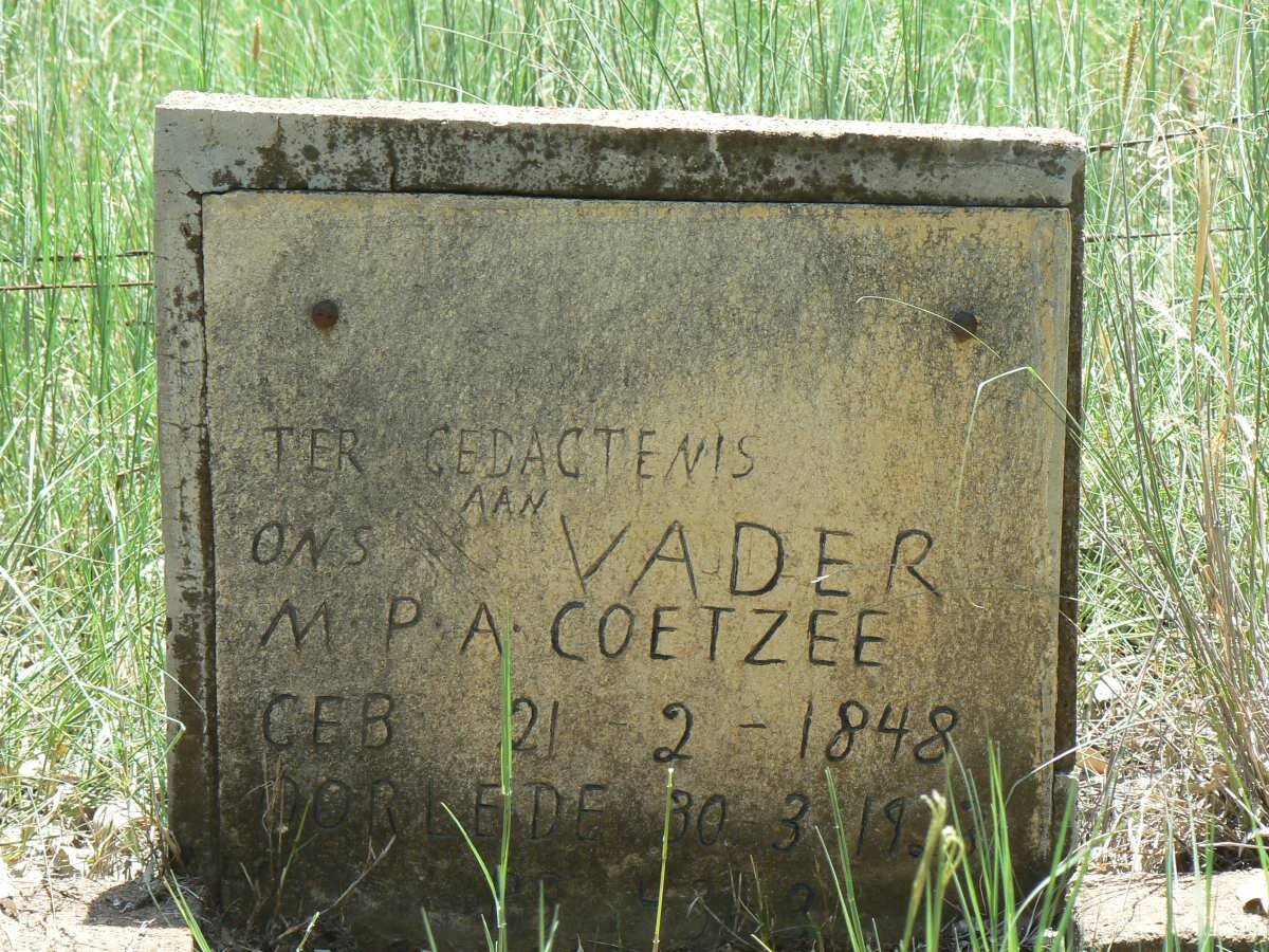 COETZEE M.P.A. 1848-1923