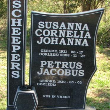 SCHEEPERS Petrus Jacobus 1930- &amp; Susanna Cornelia Johanna 1931-2008