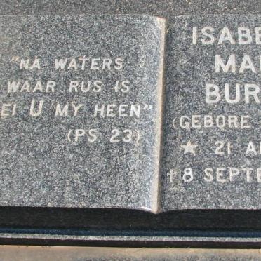 BURGER Isabella Maria nee COETZEE 1912-1990 