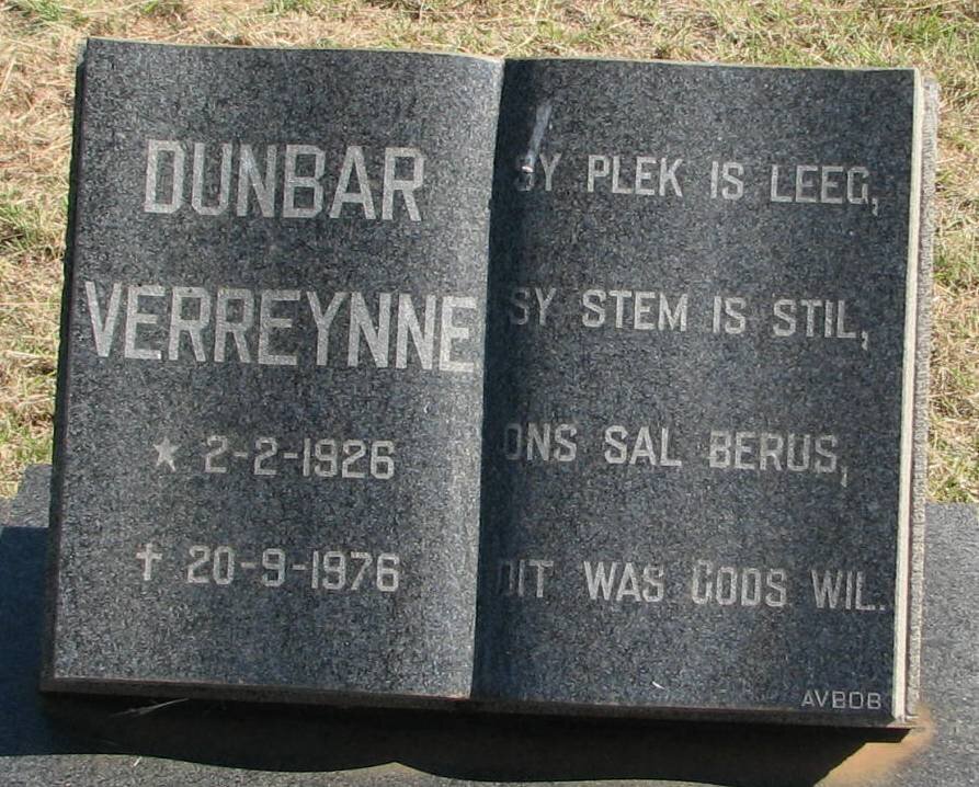 VERREYNNE Dunbar 1926-1976